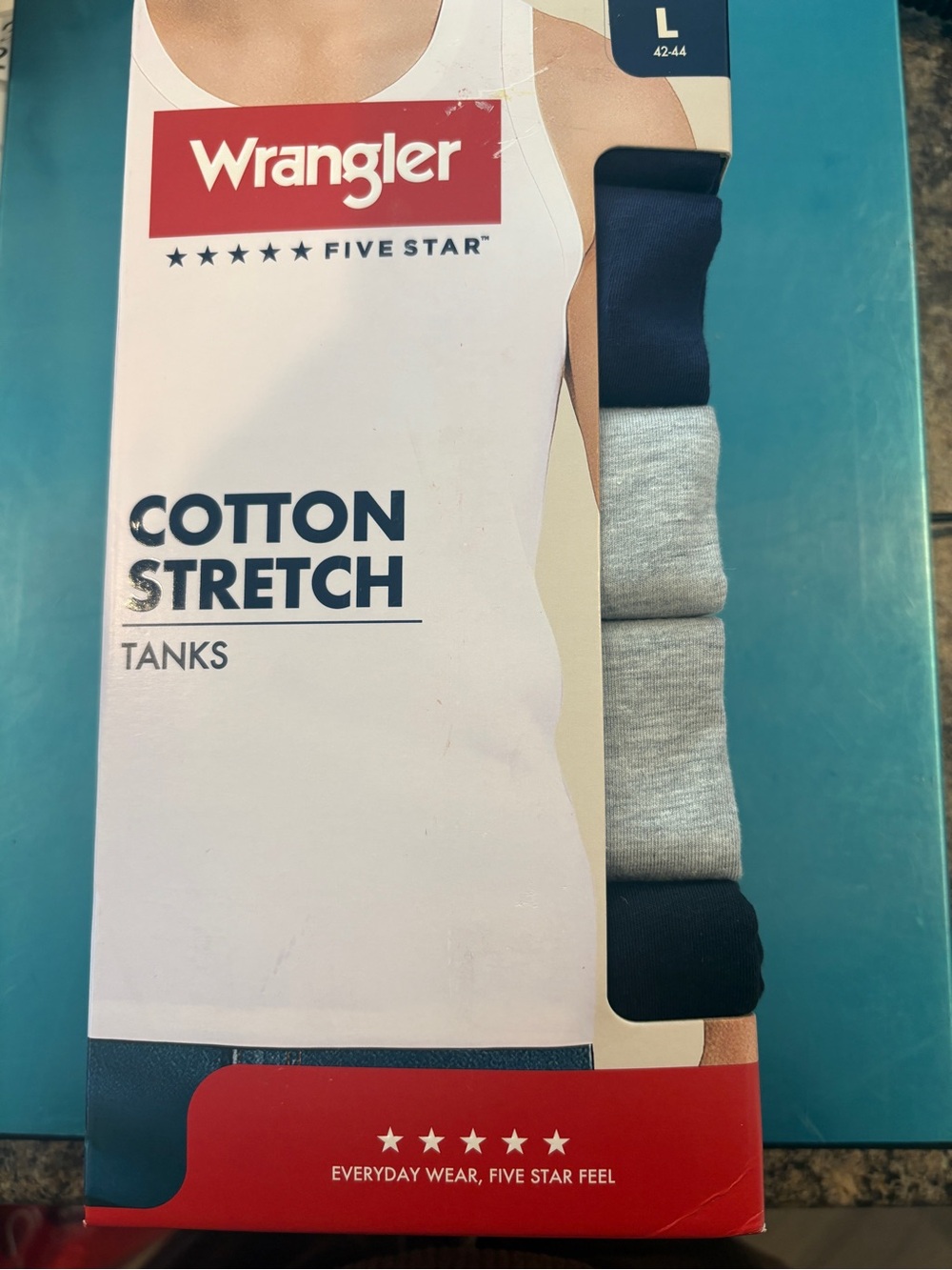 Wrangler pack of 6 cotton tanks men size large